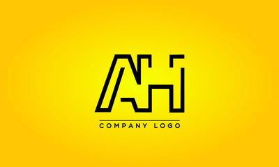 Unique, Modern, Elegant and Geometric Style Typography Alphabet AH letters logo Icon