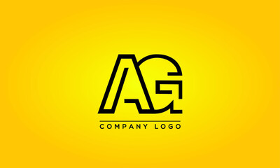 Unique, Modern, Elegant and Geometric Style Typography Alphabet AG letters logo Icon