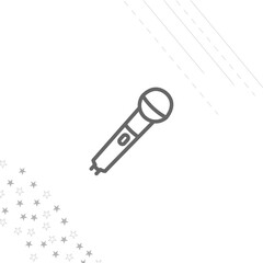 microphone for singing isolated line icon for web and mobile