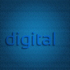 digital, text on background, binary code screen listing table cypher, blue, vector