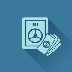 Safe and money business icon, Flat style, vector