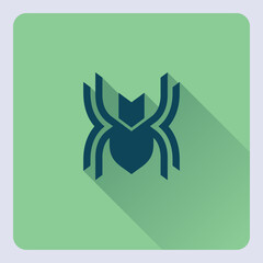 Spider icon, Flat style, vector