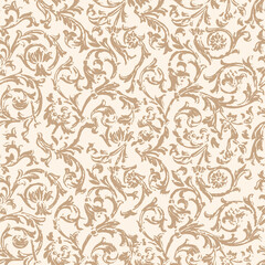 Seamless pattern with Flourish Ethnic motifs in 2 colors