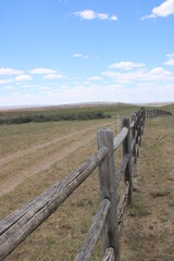 Fototapeta na wymiar wooden fence in the field