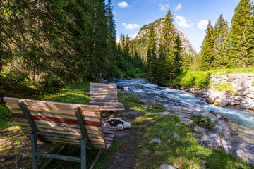 Fototapeta premium Fantastic hike in the Lechquellen Mountains in Vorarlberg Austria
