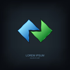 Abstract vector template design logo, Business technology universal idea