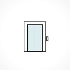 elevator door, linear vector icons