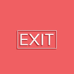 Exit Sign on red background