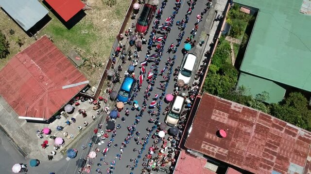 DRONE- Desfiles costarricenses en celebraci&oacute;n al 15 de setiembre, d&iacute;a de la independencia de Costa Rica