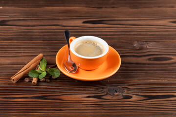 coffee on a wooden background