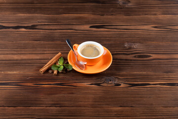 coffee on a wooden background