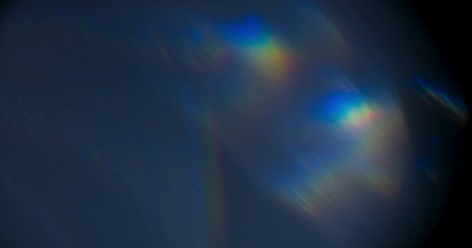 Spectrum Light Flare Prism Rainbow Light Flares Overlay on Black Background