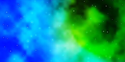 Fototapeta premium Light Blue, Green vector template with neon stars. Modern geometric abstract illustration with stars. Best design for your ad, poster, banner.