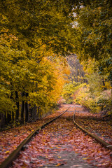 Railroad tunnel in hallowell maine at fall 2