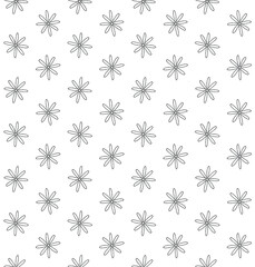 Vector seamless pattern of hand drawn doodle sketch flower isolated on white background