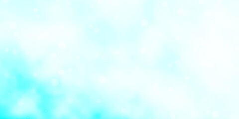 Light BLUE vector template with neon stars. Shining colorful illustration with small and big stars. Pattern for new year ad, booklets.