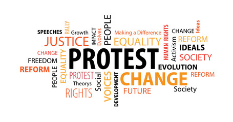 Obraz premium Protest Word Cloud na białym tle
