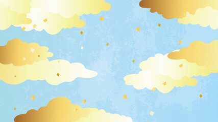 金色の日本の和風柄
