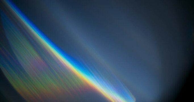 Spectrum Light Flare Prism Rainbow Light Flares Overlay on Black Background