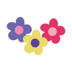 cartoon flowers decoration isolated design icon