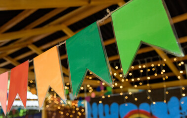 Bunting paper flags for kid party background.