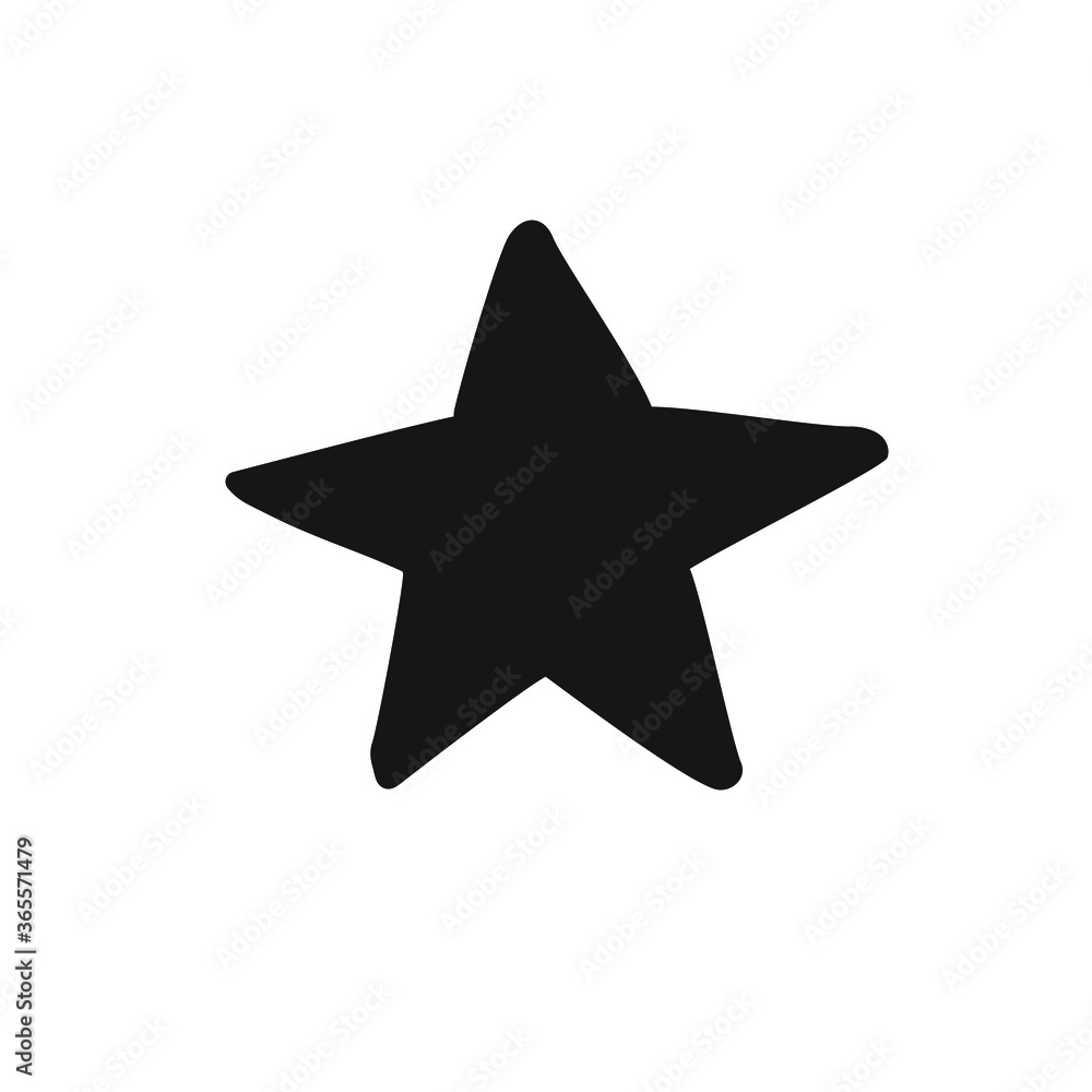 Poster vector hand drawn doodle sketch star silhouette isolated on white background