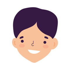 young man face character cartoon isolated design icon white background