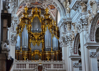 Cathedral Organ and Architecture Features In Passau Germany