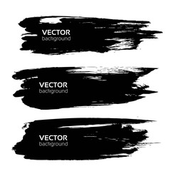Long ink thick smears textured isolated on a white background