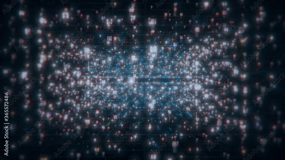 Poster social network people connection greed. big data concept, flood of unrecognizable people connect on 