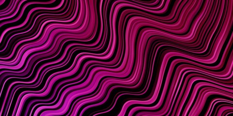 Dark Purple, Pink vector template with curved lines. Bright illustration with gradient circular arcs. Best design for your ad, poster, banner.