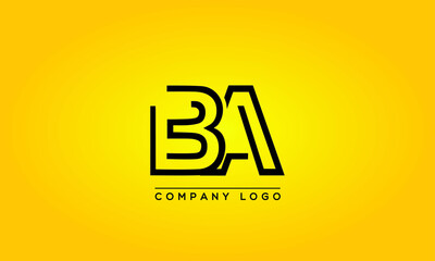 Unique, Modern, Elegant and Geometric Style Typography Alphabet BA letters logo Icon