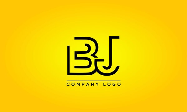 Unique, Modern, Elegant and Geometric Style Typography Alphabet BJ letters logo Icon