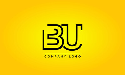 Unique, Modern, Elegant and Geometric Style Typography Alphabet BU letters logo Icon