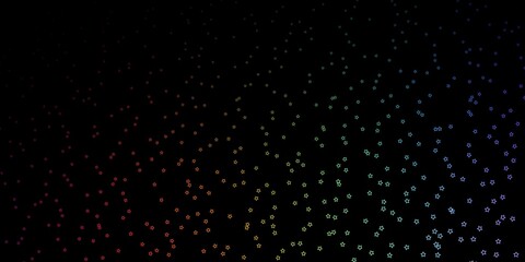 Dark Multicolor vector background with small and big stars. Decorative illustration with stars on abstract template. Design for your business promotion.