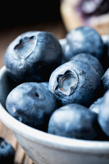 Fresh Blue Berries in a Bowl-close up