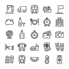 Summer, Beach, Tourism, Travel Vector Icons 6