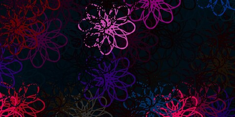 Light Multicolor vector pattern with curved lines.