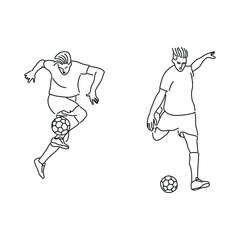 Fototapeta premium Footballer Monoline Style Illustration