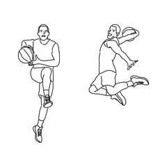 Basketball Player Character Line Art