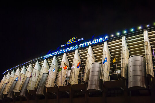 Exterior of the Santiago Bernabeu stadium in Madrid, the home of Real Madrid soccer team