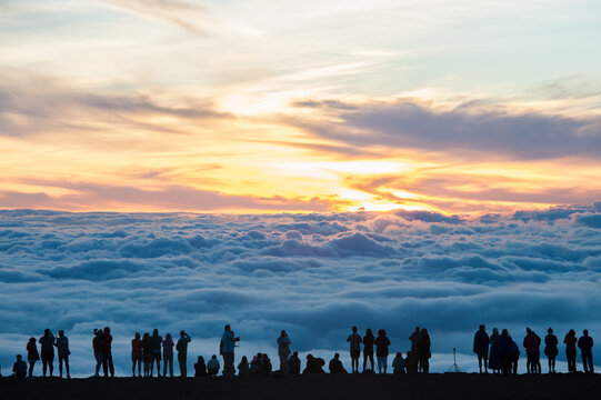 Sunset View from the summit of Haleakala, Maui, Hawaii