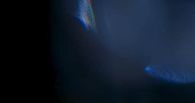 Spectrum Light Flare Prism Rainbow Light Flares Overlay on Black Background