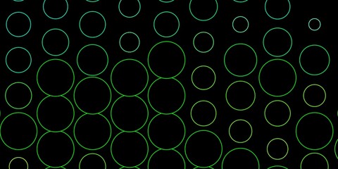 Dark Green vector template with circles. Modern abstract illustration with colorful circle shapes. New template for a brand book.