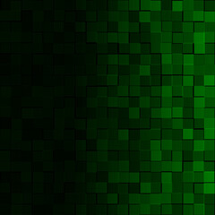 Abstract background of small squares in green colors with horizontal gradient