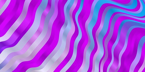 Light Pink, Blue vector pattern with curves. Abstract illustration with gradient bows. Best design for your ad, poster, banner.