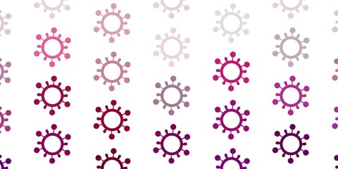 Light Purple vector backdrop with virus symbols.