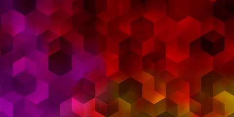 Light Pink, Yellow vector background with set of hexagons.