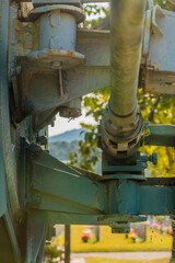 Closeup of machine gun barrel