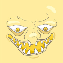 Design of ugly face illustration